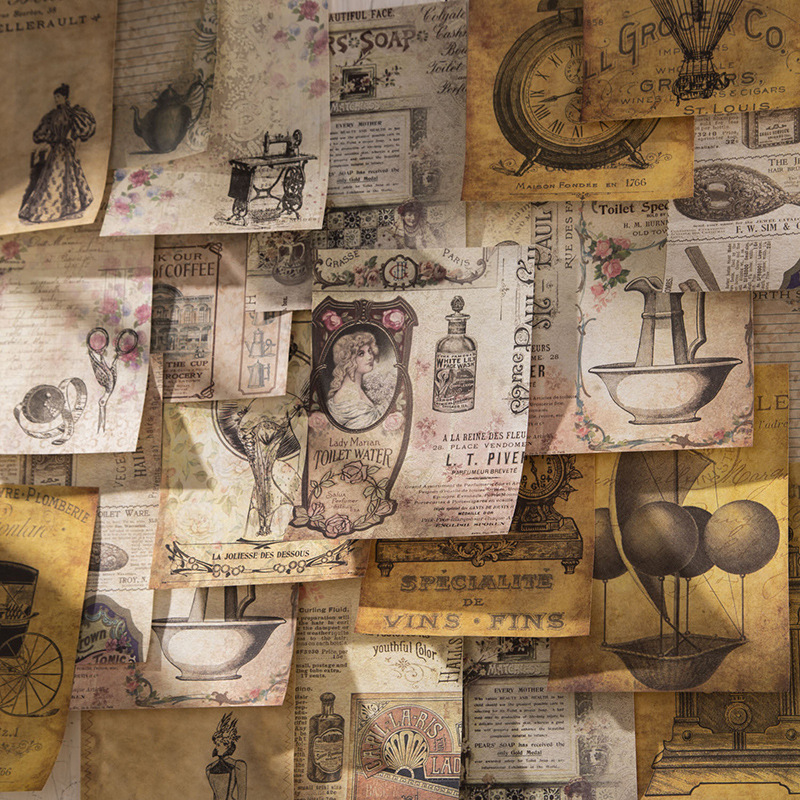 60 pcs Vintage Stickers+materi - Vintage Junk Journal Scrapbooking Paper recension och pris