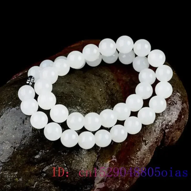 White Jade Beaded Necklace Bea - Beading recension och pris