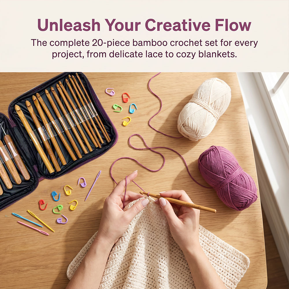 74pcs Bamboo Crochet Hooks Set - Craft Tools recension och pris