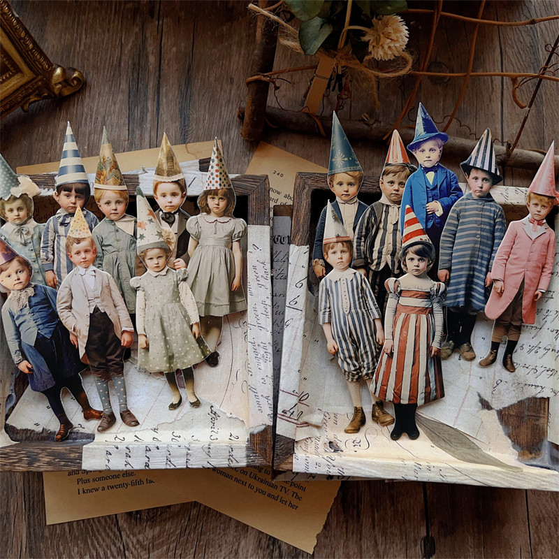 15Pcs Vintage Clown Party Chil - Vintage Junk Journal Scrapbooking Paper recension och pris