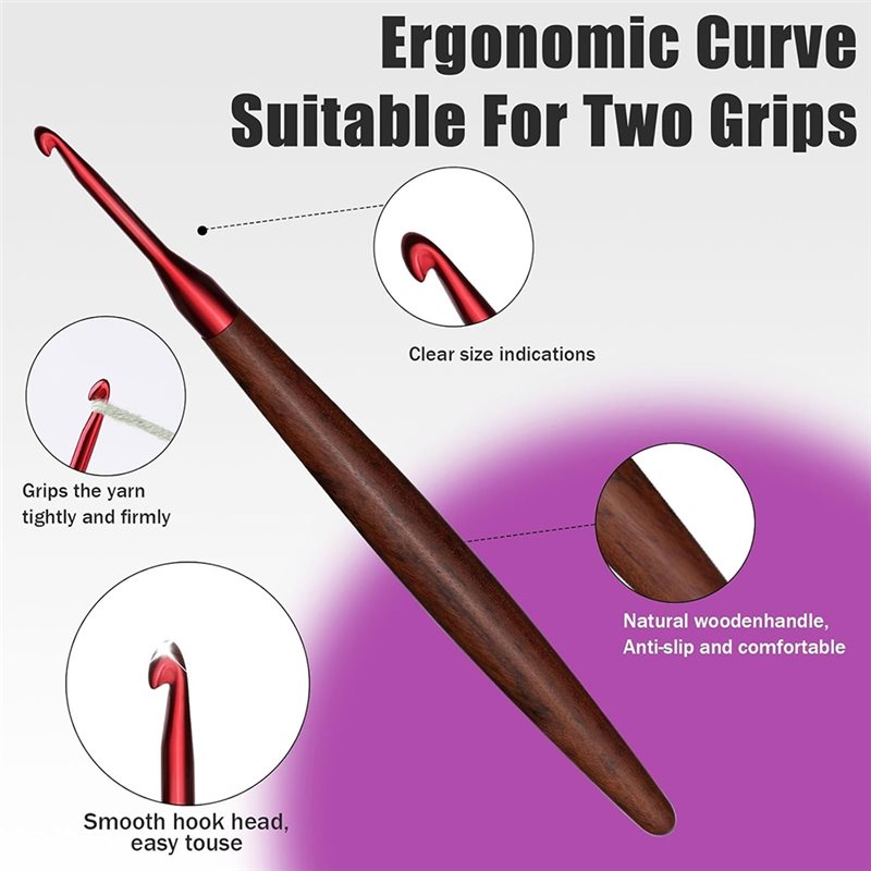 A59Z-Ergonomic Wooden Handle C - Wooden Crochet Hooks Ergonomic Handle recension och pris
