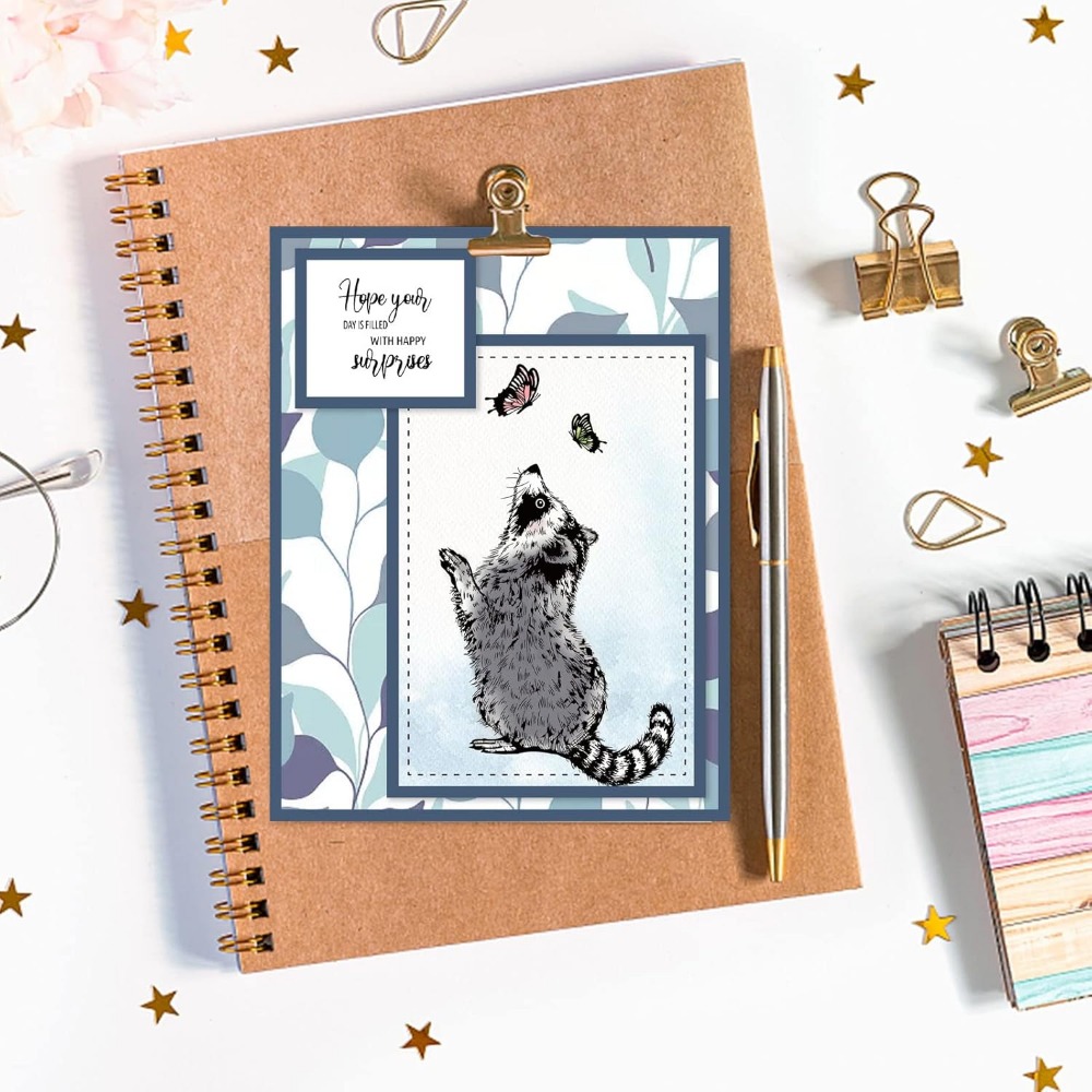 Realistic Raccoons Clear Stamp - Clear Silicone Stamps For Card Making recension och pris