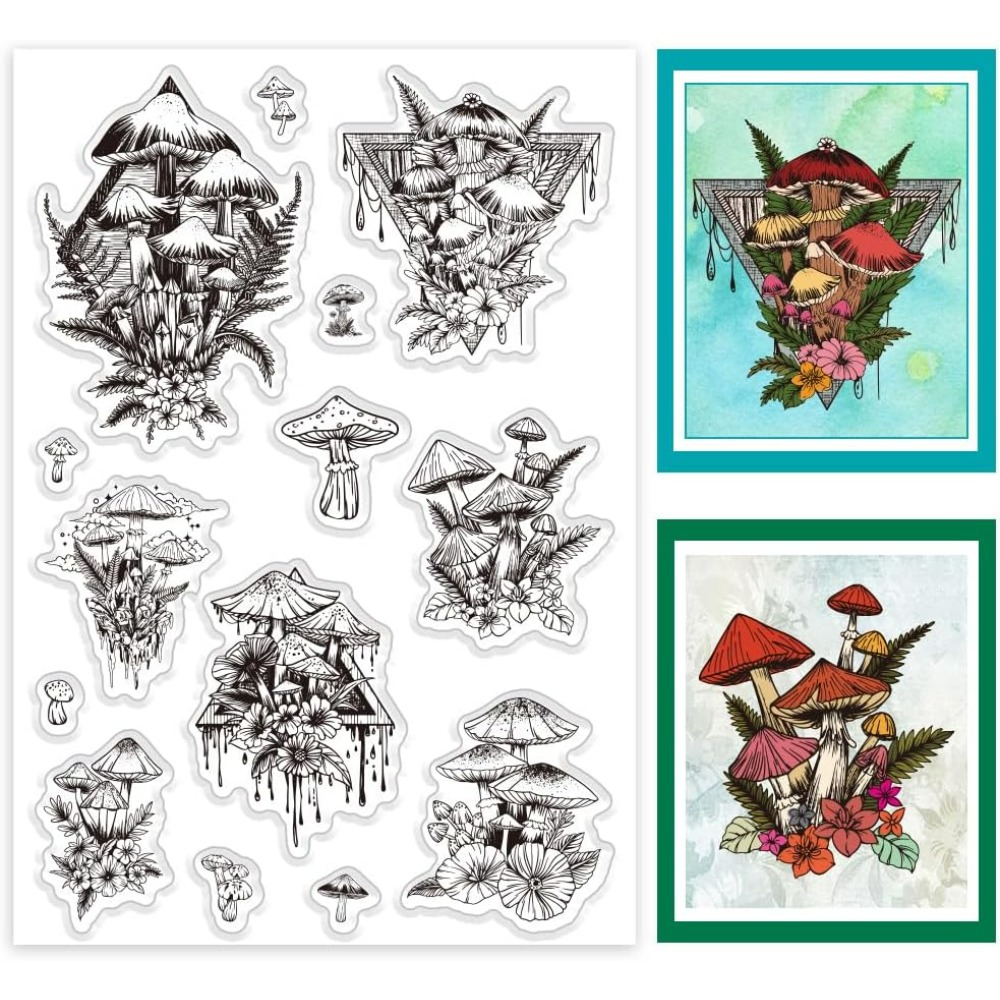 Mushroom Clear Stamp, Plant Si - Clear Silicone Stamps For Card Making recension och pris
