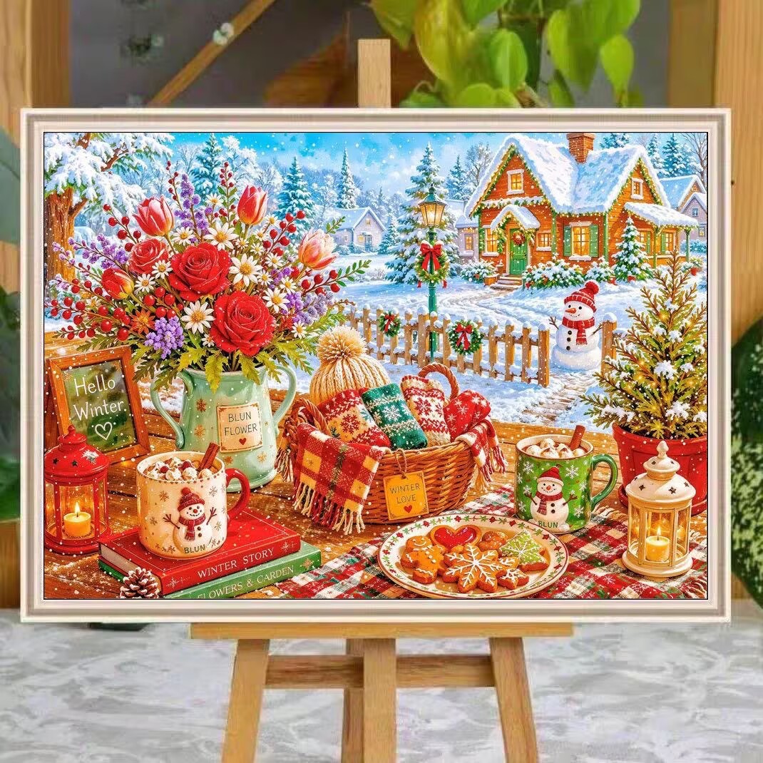 9CT 14ct Winter Printed Kits C - Cotton Embroidery Thread Skeins recension och pris