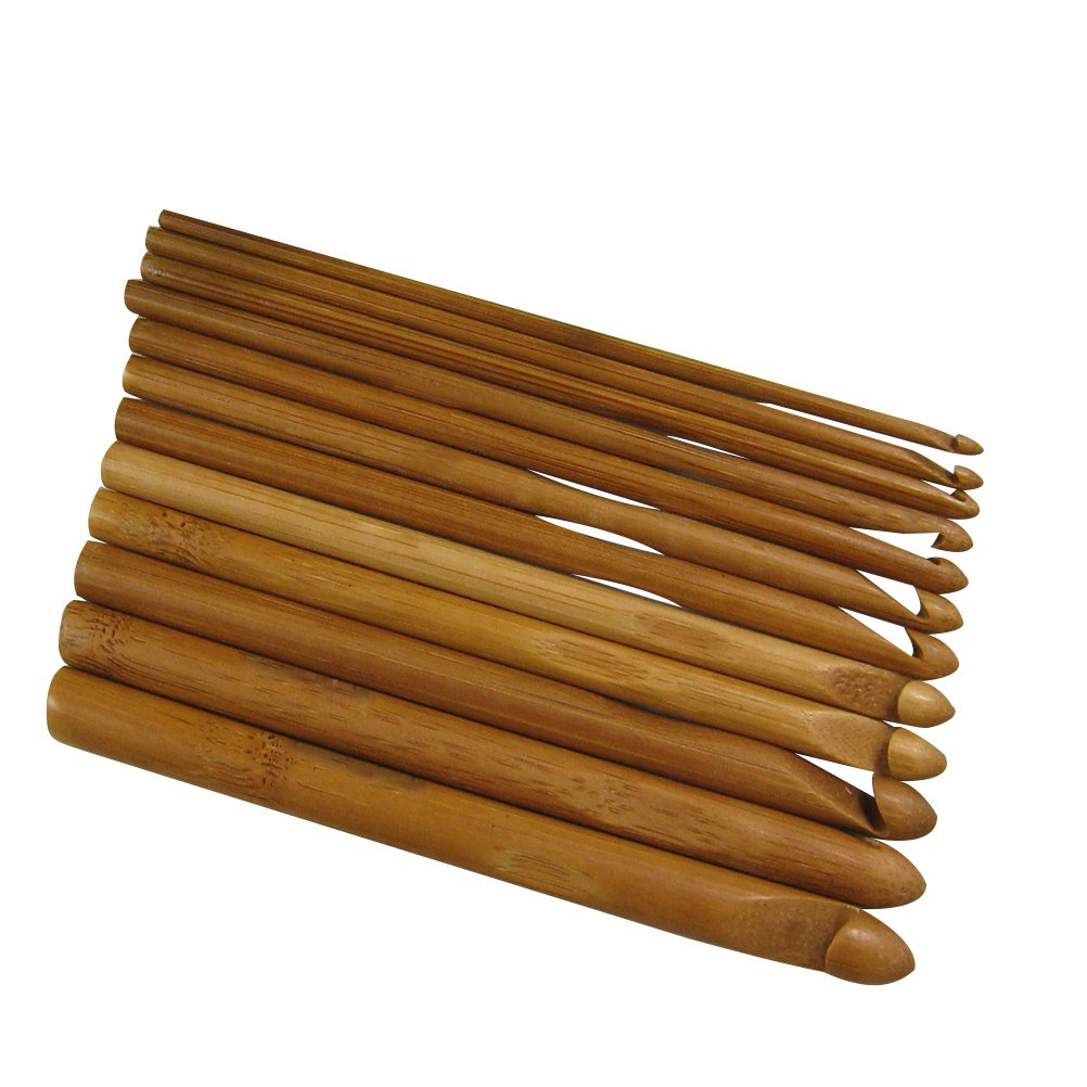 12Pcs Wood Knitting Needles Se - Wooden Crochet Hooks Ergonomic Handle recension och pris